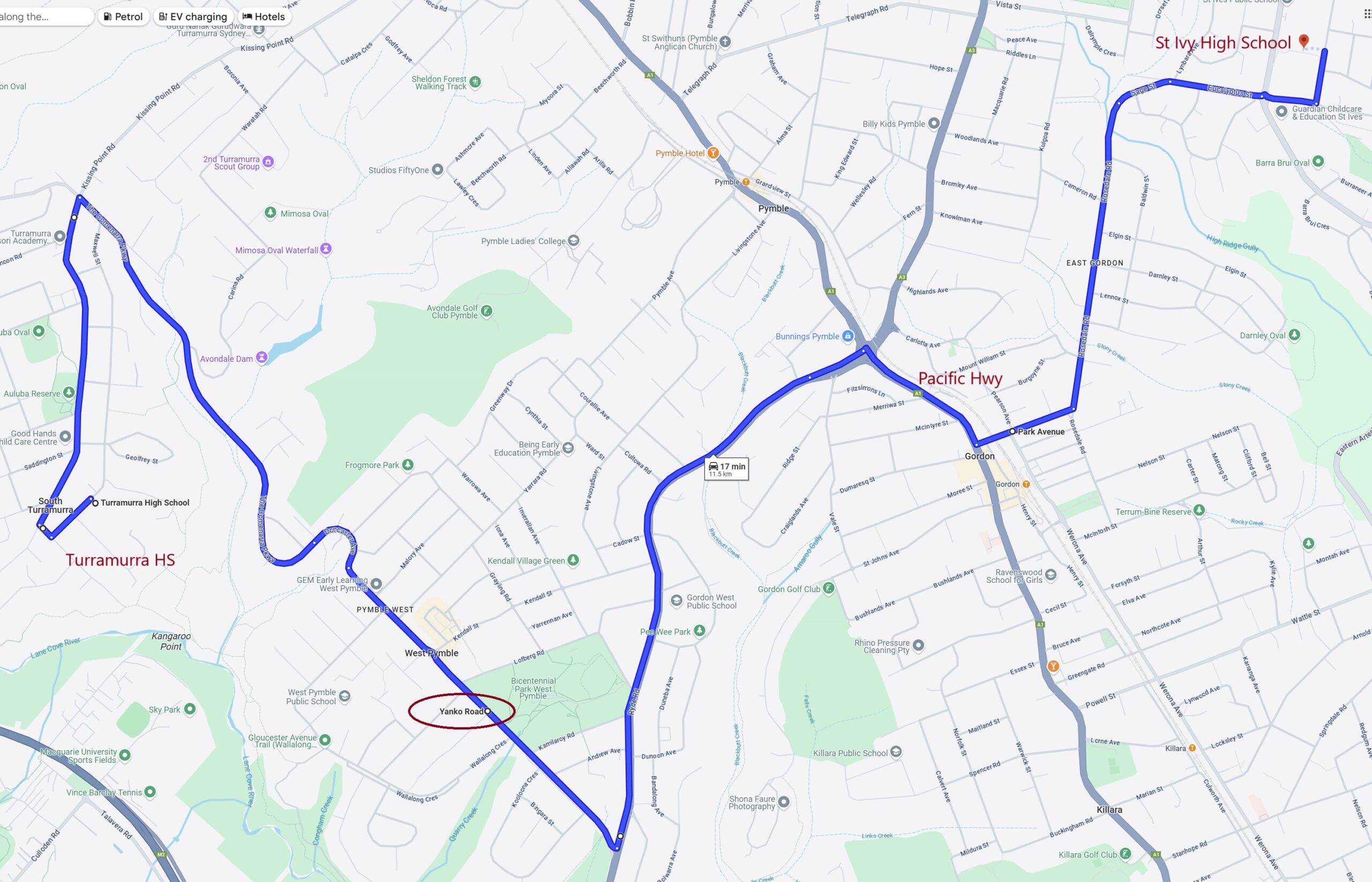 Charter - Cherrybrook Tech HS to Turramurra HS and St Ivy HS